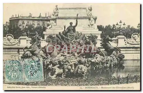 Cartes postales Bordeaux Monument des Girondins detail