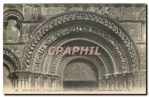 Cartes postales Bordaeux l'Eglise Sainte Croix Detail du Portail
