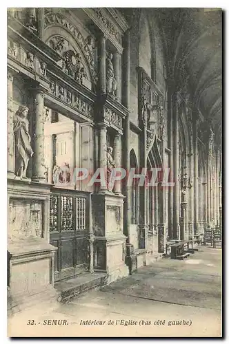 Cartes postales Semur Interieur de l'Eglise bas cote gauche