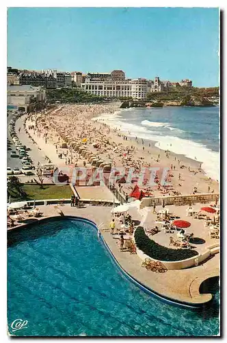 Ansichtskarte AK Biarritz La Grande Plage et le Casino Bellevue