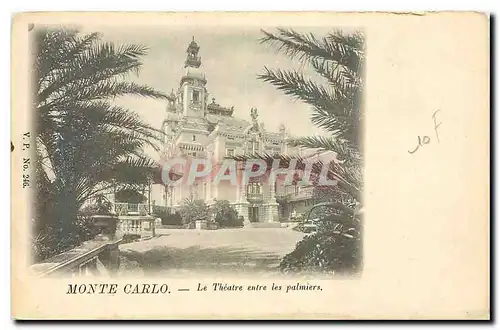 Cartes postales Monte Carlo Le Theatre entre les palmiers