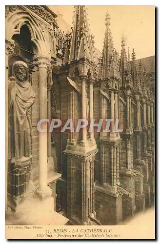 Cartes postales Reims La Cathedrale Cote Sud
