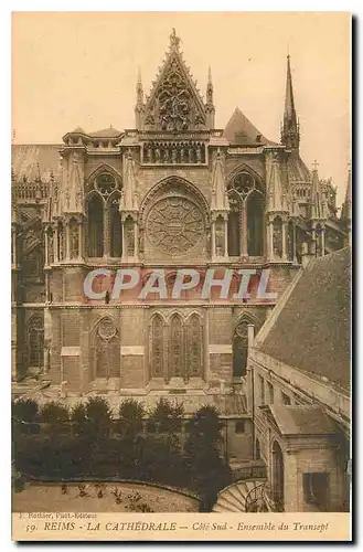 Cartes postales Reims La Cathedrale Cote Sud Ensemble du Transept