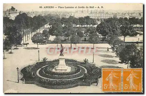 Cartes postales Angers Place Lorraine et Jardin du Mail