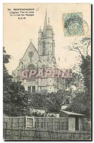 Cartes postales Montmorency l'Eglise Vue du cote de la rue du Temple