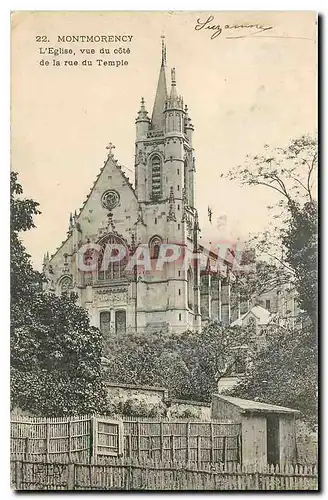Cartes postales Montmorency l'Eglise vue du cote de la rue du Temple