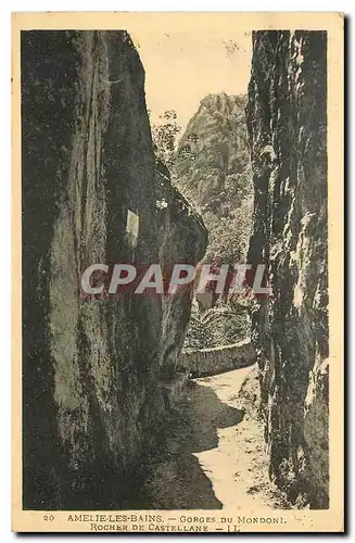 Cartes postales Amelie les Bains Gorges du Mondoni Rocher de Castellane