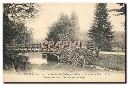 Ansichtskarte AK Tours I et L Le Jardin des Prebendes d'Oe Le Lac et le Pont