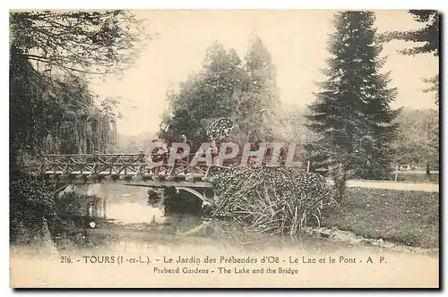 Cartes postales Tours I et L Le Jardin des Prebendes d'Oe Le Lac et le Pont