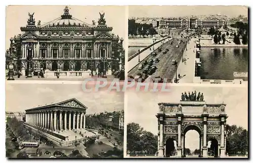 Ansichtskarte AK Paris Theatre de l'Opera Vue generale de la Place de la Concorde Eglise de la Madeleine Le Carro