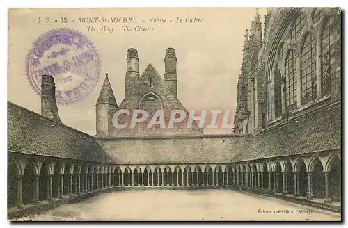 Cartes postales Mont Saint Michel Abbaye Le Cloitre