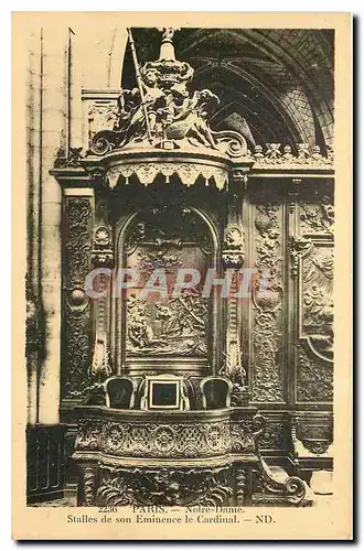 Cartes postales Paris Notre Dame Stalles de son Eminence le Cardinal