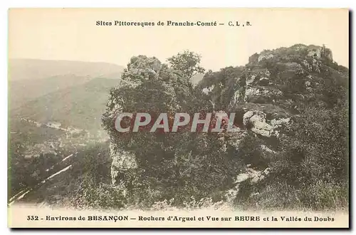 Ansichtskarte AK Environs de Besancon Rochers d'Arguel et Vue sur Beure er la Vallee du Doubs