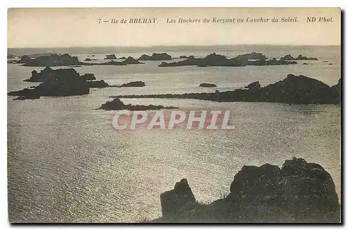 Ansichtskarte AK Ile de Brehat Les Rochers du Kerpont au Coucher du Soleil