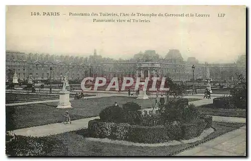 Ansichtskarte AK Paris Panorama des Tuileries l'Arc de Triopmhe du Carrousel et le Louvre