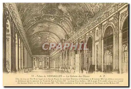 Ansichtskarte AK Palais de Versailles La Galerie des Glaces