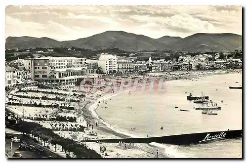 Cartes postales moderne St Jean de Luz La Plage et le Casino au fond l'Espagne