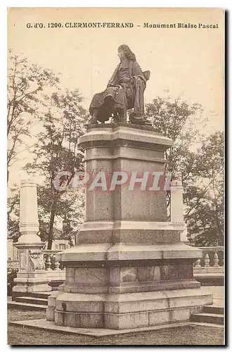 Cartes postales Clermont Ferrand Monument Blaise Pascal