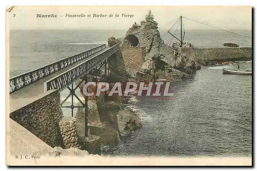 Ansichtskarte AK Biarritz Passerelle et Rocher de la Vierge