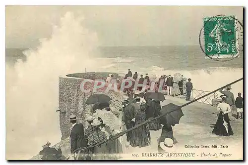 Cartes postales Biarritz Artistique Etude de Vagues