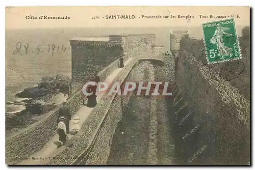 Cartes postales Cote d'Emeraude Saint Malo Promenade sur les Remparts Tour Bidouane