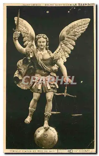 Cartes postales Saint Brieuc Eglise Saint Michel Vieille Statue en bois de Saint Michel