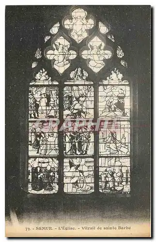 Cartes postales Semur L'Eglise Vitrail de Sainte Barbe