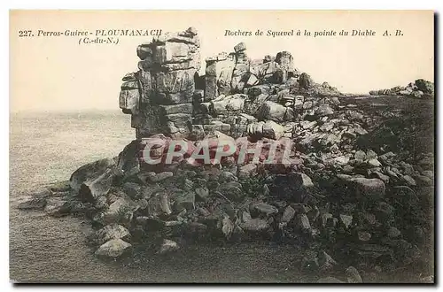 Cartes postales Perros Guirec Ploumanach C du N Rochers de Squevel a la pointe du Diable