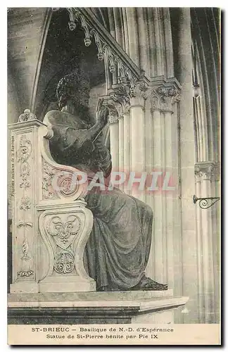 Ansichtskarte AK St Brieuc Basilique de N D d'Esperance Statue de St Pierre benite par Pie IX