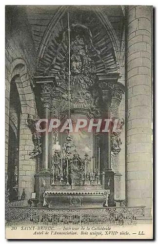 Cartes postales Saint Brieuc Interieur de la Cathedrale Autel de l'Annonciation