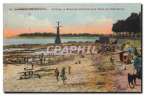 Ansichtskarte AK Saint Nazaire Loire Inf La Plage le Monument Americain et la Pointe de Villes Martin