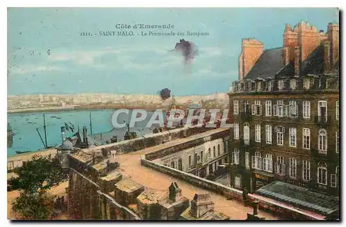 Cartes postales Cote d'Emeraude Saint Malo La Promenade des remparts