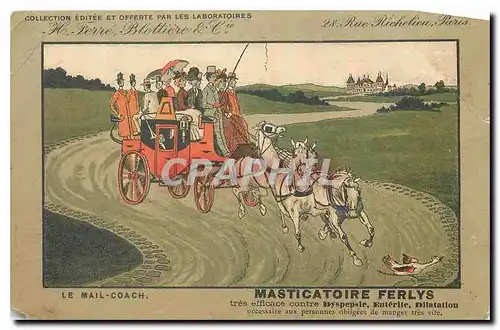 Cartes postales Le Mail Coach Masticatoire Ferlys Caleche Chevaux