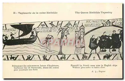 Ansichtskarte AK Tapisserie de la Reine Mathilde Prevenu par des amis en bateau d'Angleterre Guillaume duc de Nor
