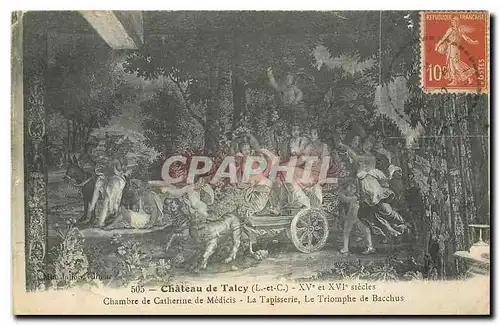 Ansichtskarte AK Chateau de Talcy L et C Chambre de Catherine de Medicis La tapisserie Le Triomphe de Bacchus