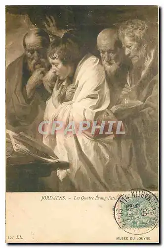 Cartes postales Jordaens Les Quatre Evangelistes Musee du Louvre