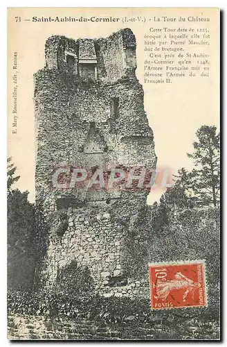 Cartes postales Saint Aubin du Cormier I et V La Tour du Chateau