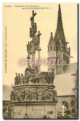 Cartes postales Calvaires de Bretagne Calvaire et Clocher de Plougonven