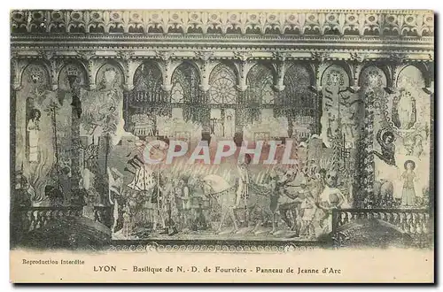 Cartes postales Lyon Basilique de N D de Fourviere Panneau de Jeanne d'Arc