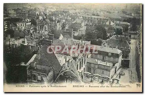 Cartes postales Reims Panorama apres le Bombardement