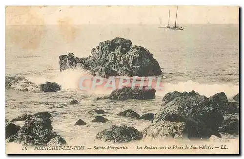 Cartes postales Pornichet les Pins Sainte Marguerite Les Rochers vers le Phare de Saint Marc