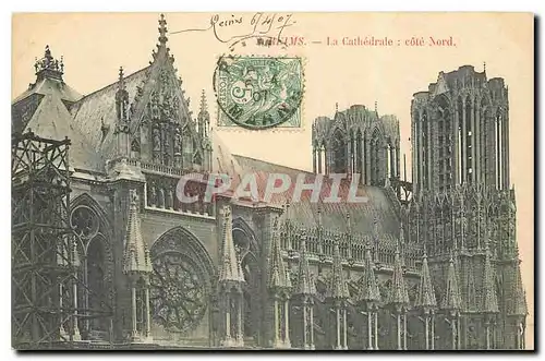 Ansichtskarte AK Reims La Cathedrale cote Nord