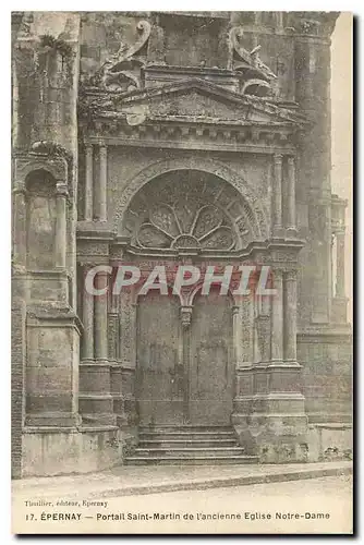 Cartes postales Epernay Portail Saint Martin de l'ancienne Eglise Notre Dame