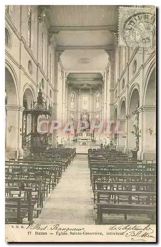 Cartes postales Reims Eglise Sainte genevieve interieur