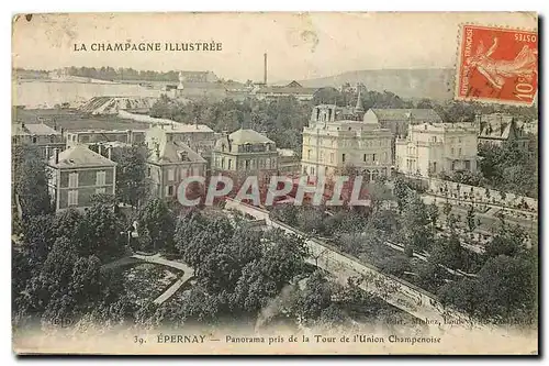 Cartes postales La Champagne Illustree Epernay Panorama pris de la Tour de l'Union Champenoise