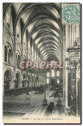 Cartes postales Reims La Nef de l'Eglise Saint Remi