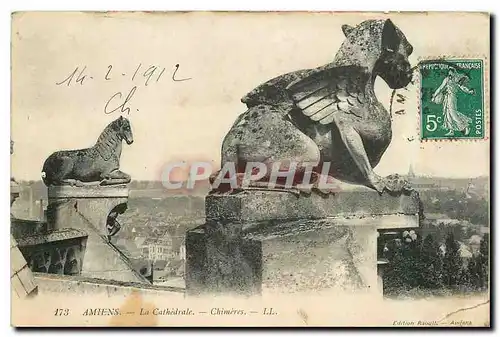 Ansichtskarte AK Amiens La Cathedrale Chimeres