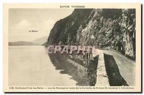 Cartes postales Environs d'Aix les Bains Lac du Bourget et route de la Corniche de Brison St Innocent a Chindrie