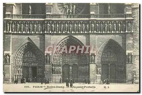 Ansichtskarte AK Paris Notre Dame facade Portails