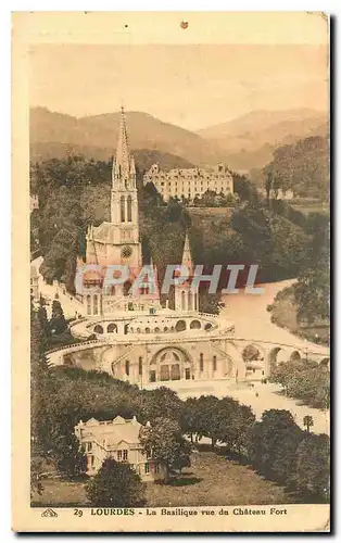 Ansichtskarte AK Lourdes La Basilique vue du Chateau Fort